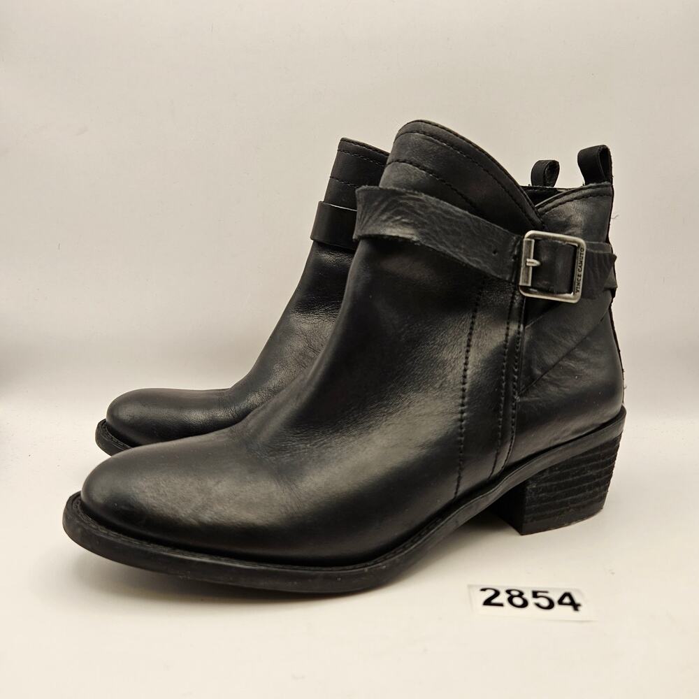VINCE CAMUTO WOMEN'S 6.5 VP BEAMER BLACK ANKLE BOOTIE LEATHER UPPER